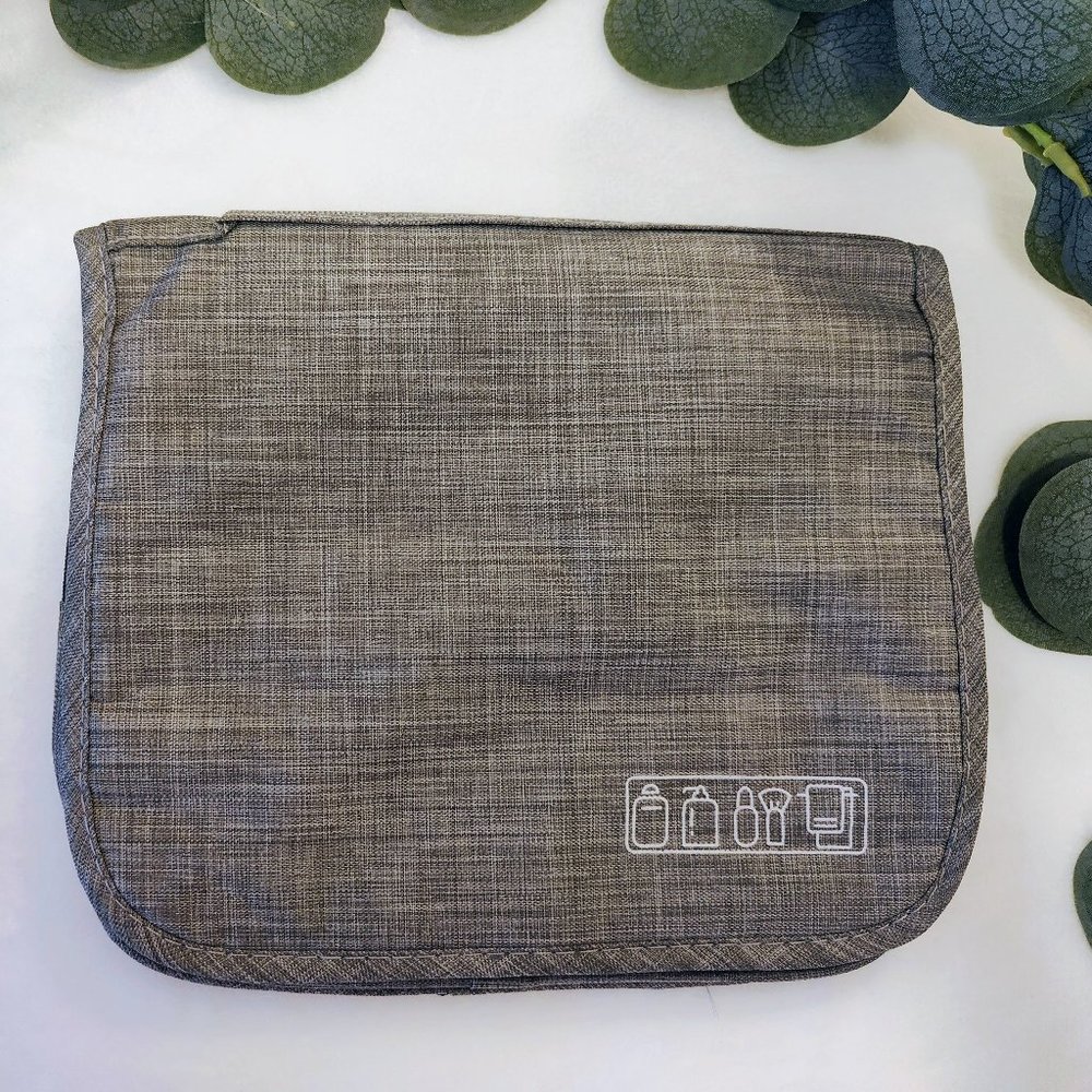 Gray Hanging Waterproof Toiletry Travel Bag